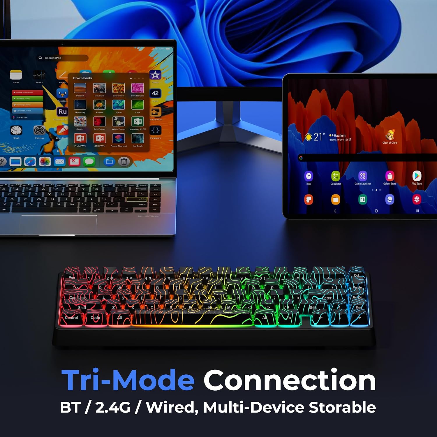 Detalle de HITIME x XVX M67 xh-M67WX-heise 60% Wireless Mechanical Keyboard, RGB