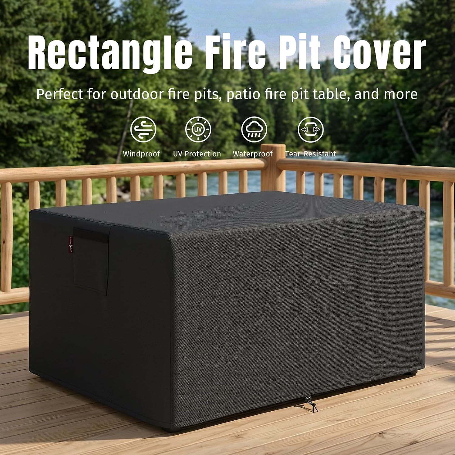 Thumbnail 1 de SHINESTAR Rectangular Fire Pit Cover, 44 x 34 x 25 Inches