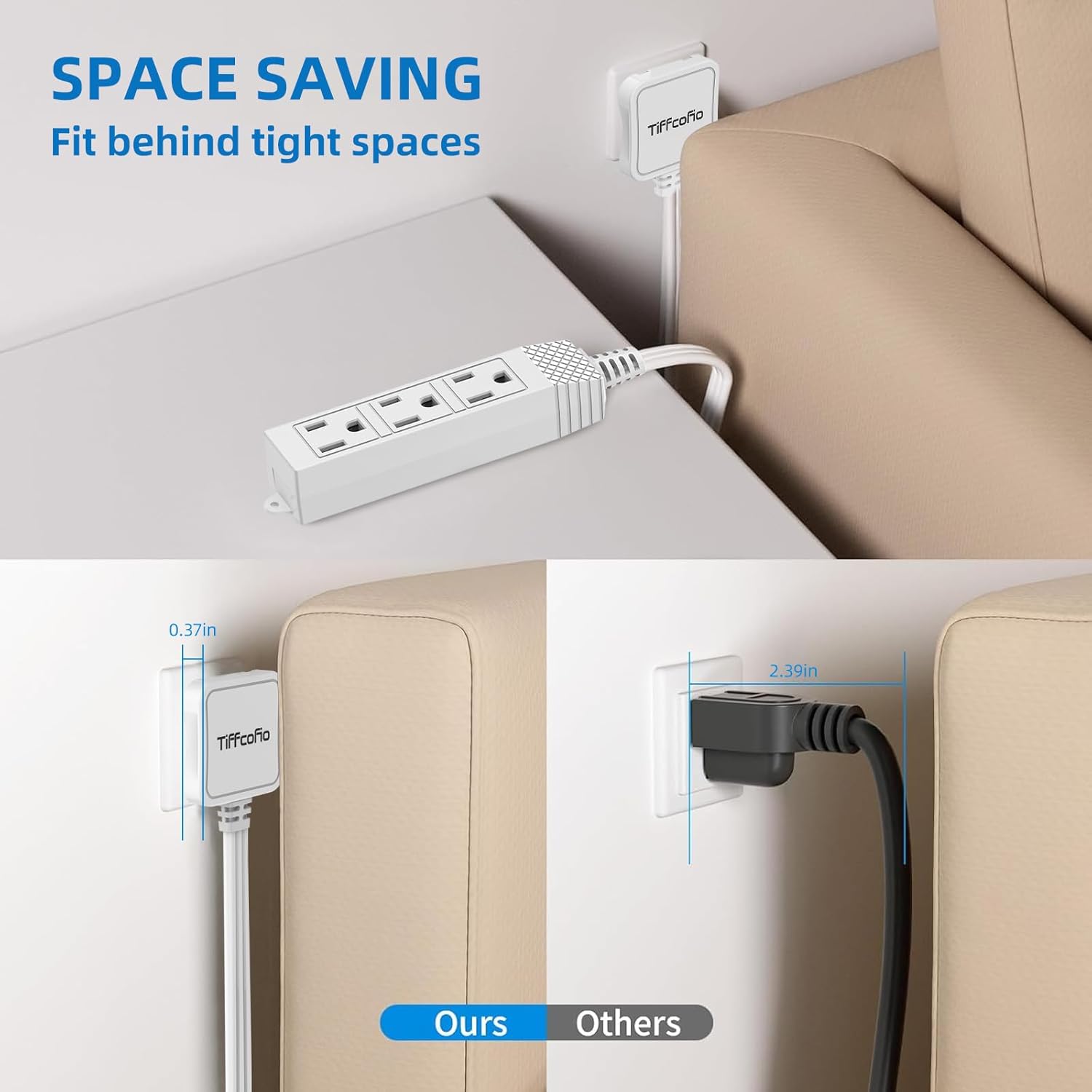 Thumbnail 1 de TiFFCOFiO Flat Plug Extension Cable 6ft
