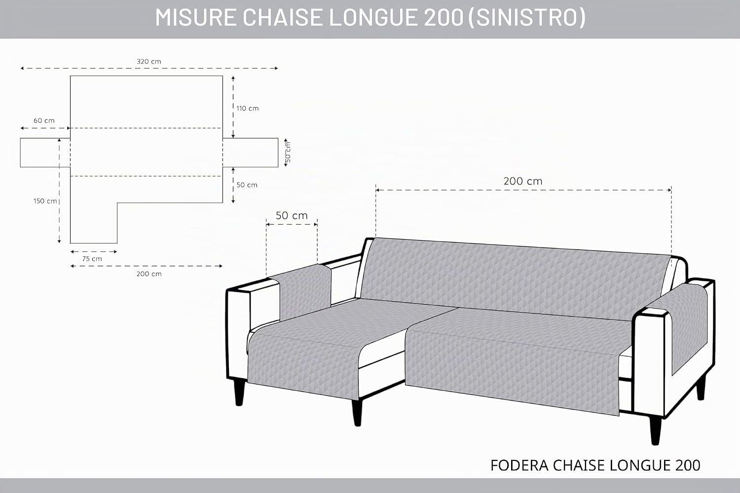 Detalle de Textilhome Copridivano 3 Posti 200 cm Beige