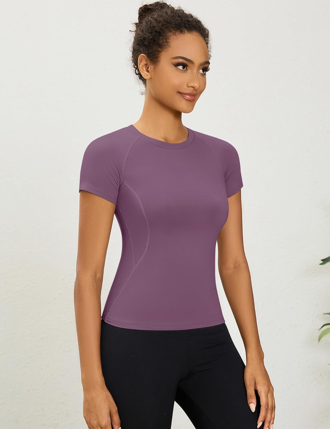 Detalle de Rapbin Damen Sport Top – Leichtes Yoga-Oberteil mit Rundhals, atmungsaktiv und flexibel