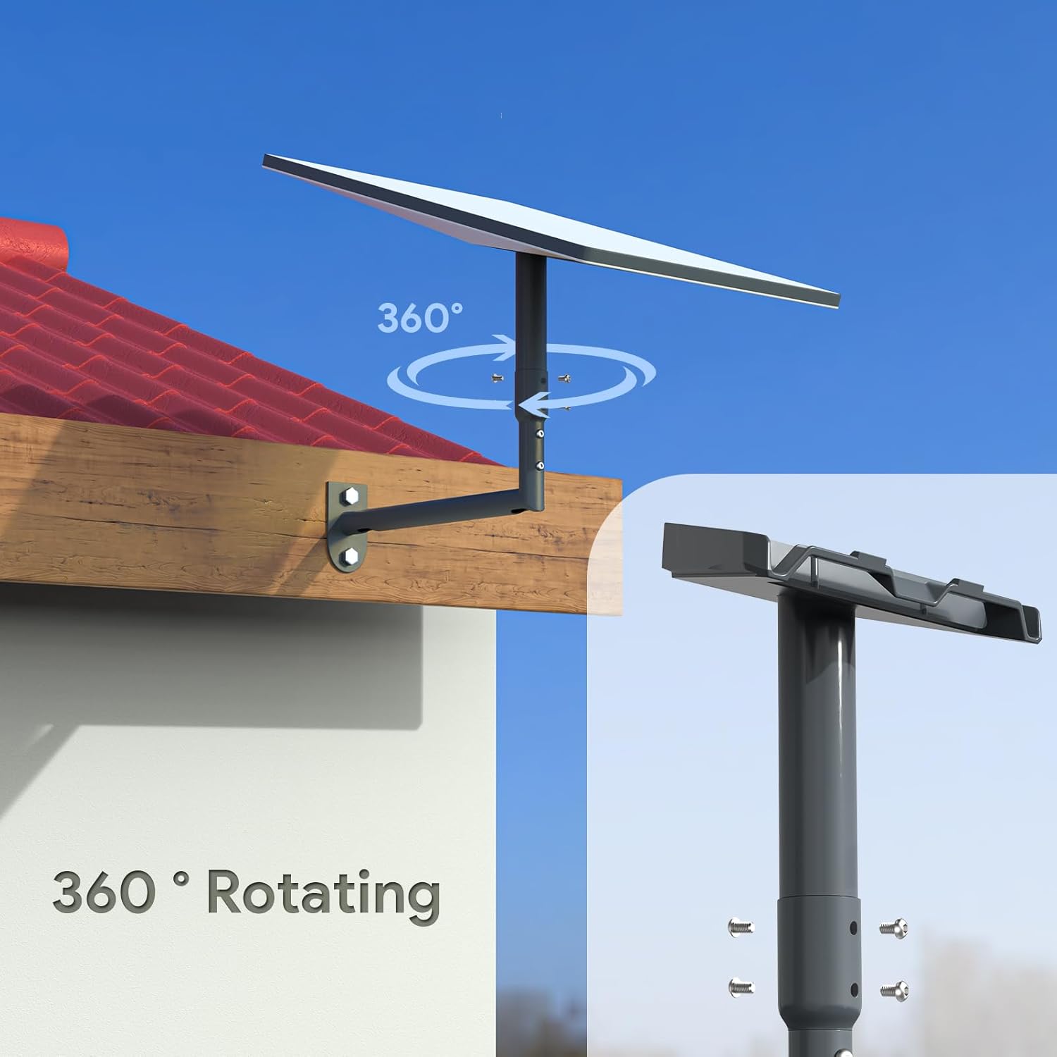 Thumbnail 6 de WXPSKY Starlink Mount: 360° Adjustable Wall Mount for Gen 3/2/Mini with Pipe Adapter