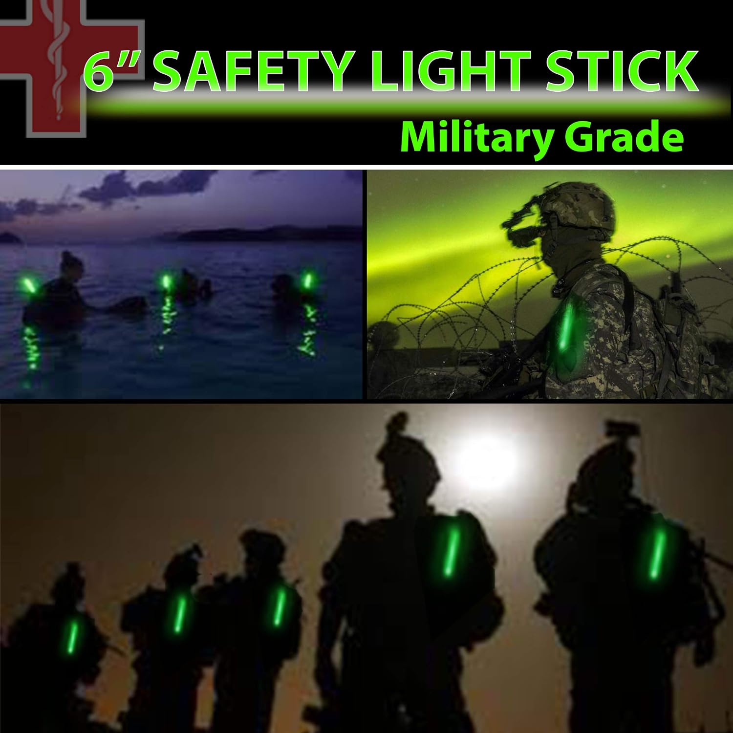 Detalle de HSGUS HSGUS2021 Green Glow Sticks, 32-Pack, 6-Inch, 12-Hour Light