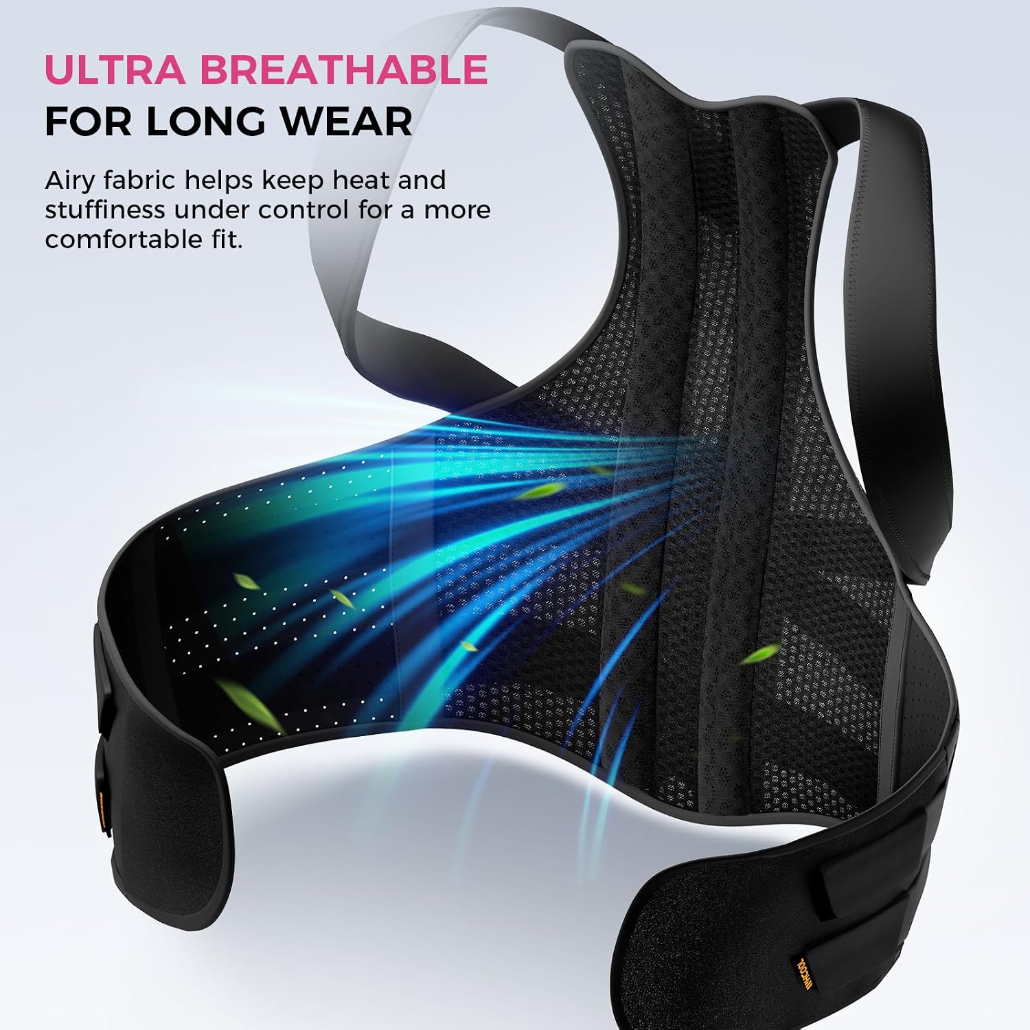Detalle de WHCOOL Posture Corrector 2‑in‑1 Back Brace (XL)