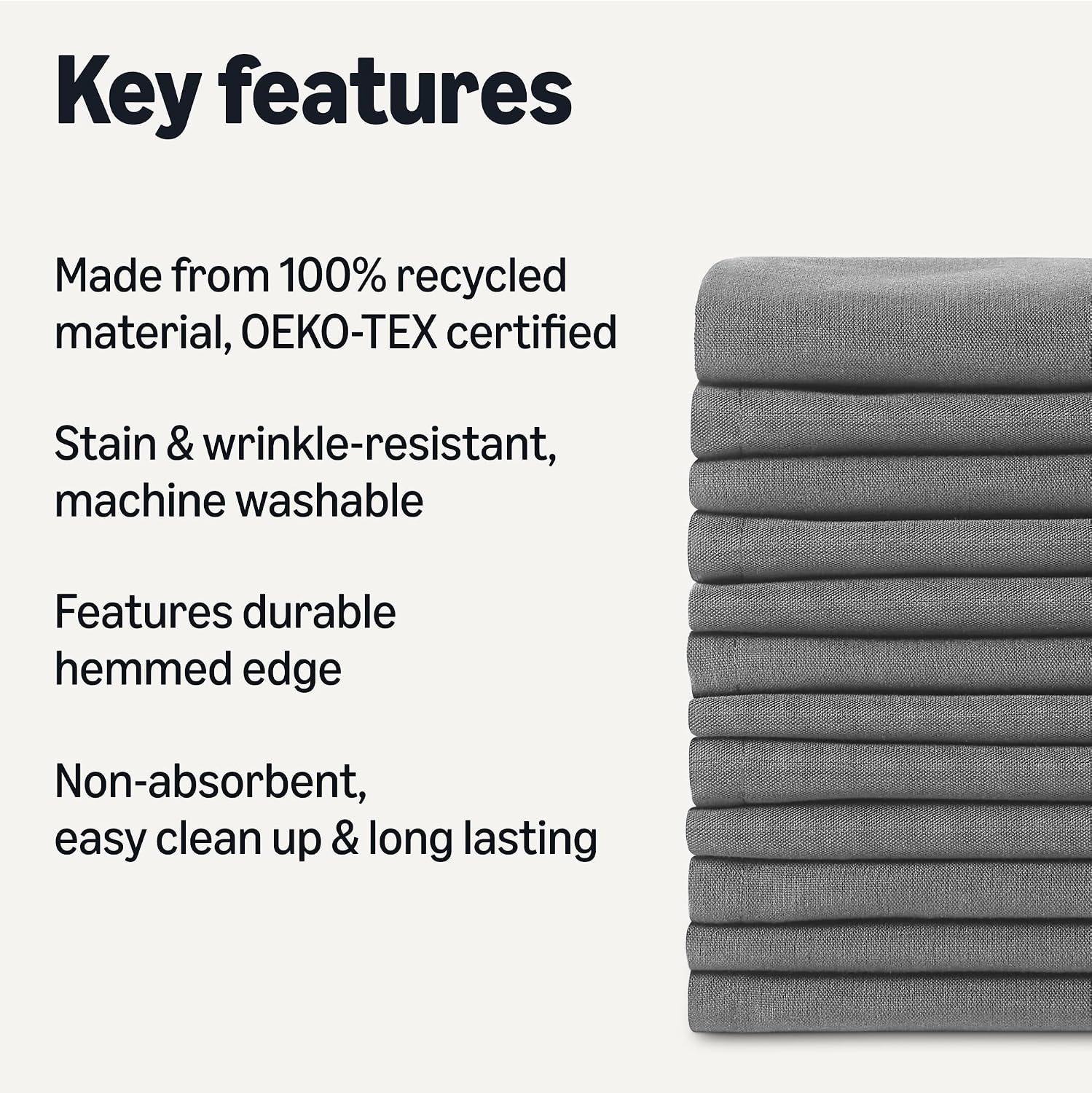 Detalle 2 de Amazon Basics Reusable Cloth Napkins 12 pack, 17×17 in 🧻