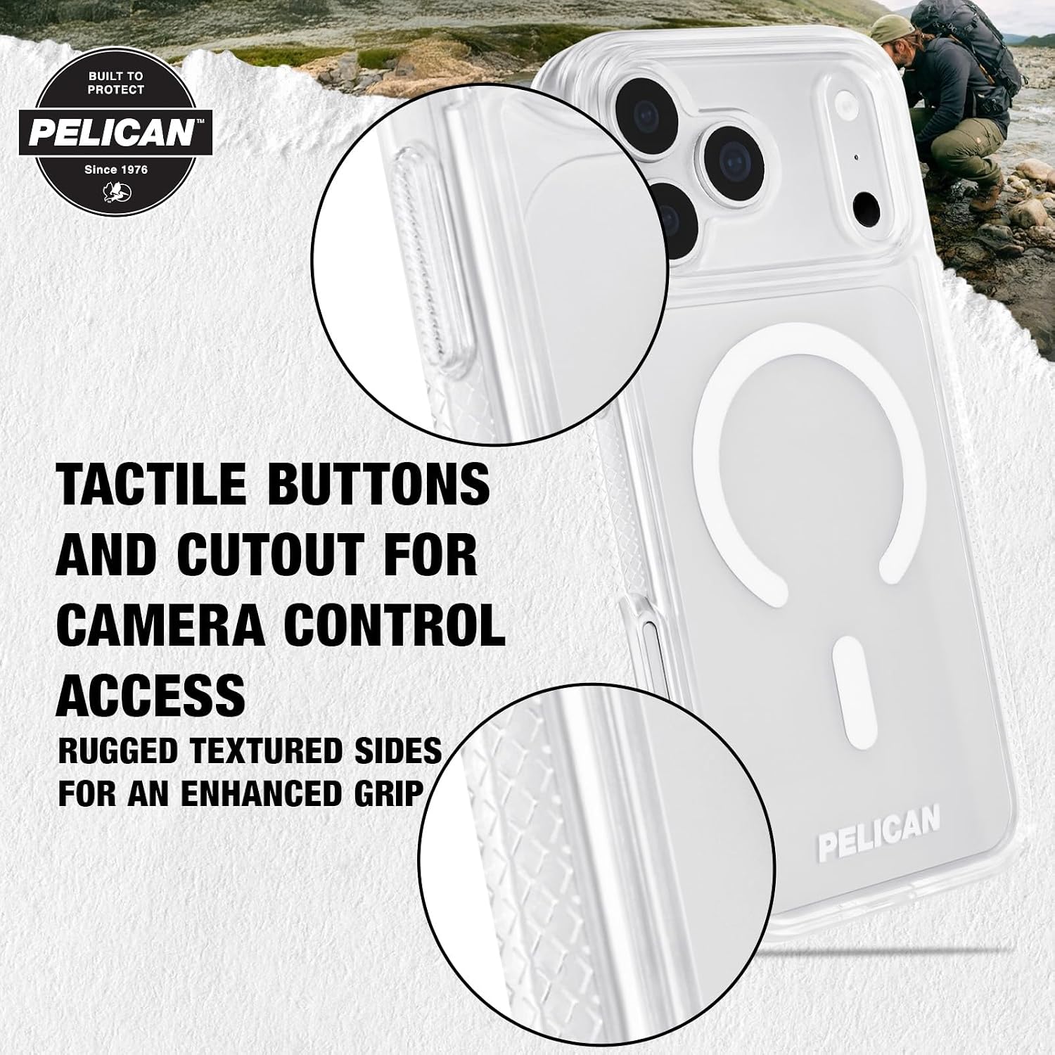 Thumbnail 6 de Pelican Protector iPhone 18 Pro Max用ケース クリア・MagSafe対応・16フィート落下保護