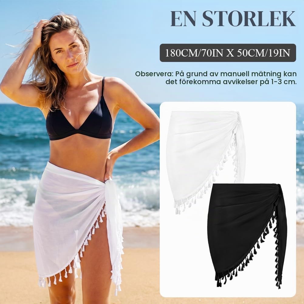 Thumbnail 3 de Aomig kort strandkjol för kvinnor – lätt bikiniöverdrag i bohemisk stil