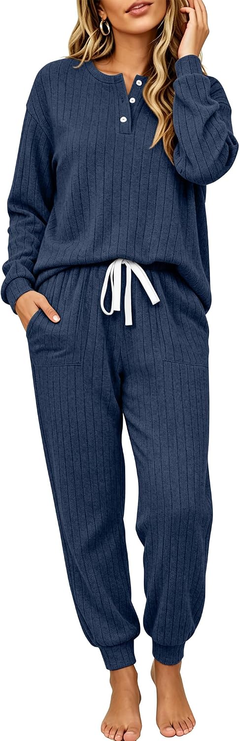 Detalle de Ekouaer Women's Knit Pajama Set