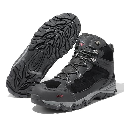 Detalle de NORTIV 8 Men's Waterproof Lightweight Walking Boots — Black, Size 9