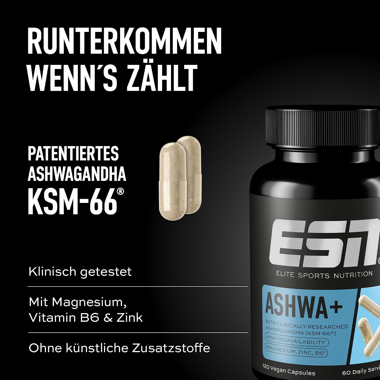 Thumbnail 4 de ESN Ashwa+ Ashwagandha Kapseln 120 Stück
