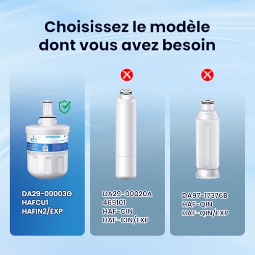 Detalle de GOLDEN ICEPURE RWF1100A – 3 filtres à eau pour réfrigérateur, compatible avec Samsung Aqua Pure Plus et autres références