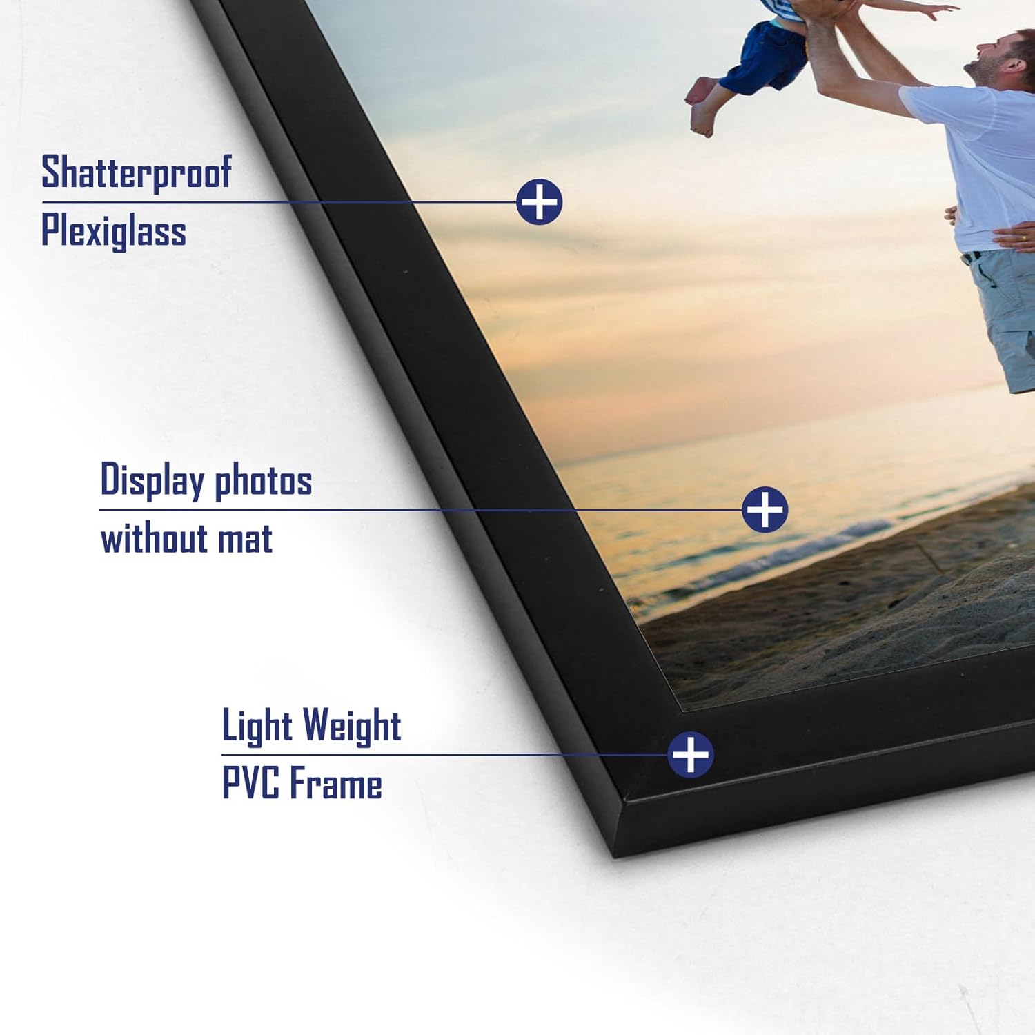 Detalle de EYMPEU 18-Pack Slim Black A4 Picture Frames for Posters, Artwork & Certificates