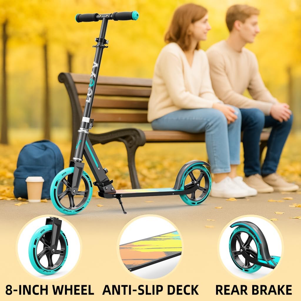 Thumbnail 3 de Scooter for Kids 6–12 & Adults – Adjustable, Foldable 2-Wheel Scooter with 8-Inch Wheels