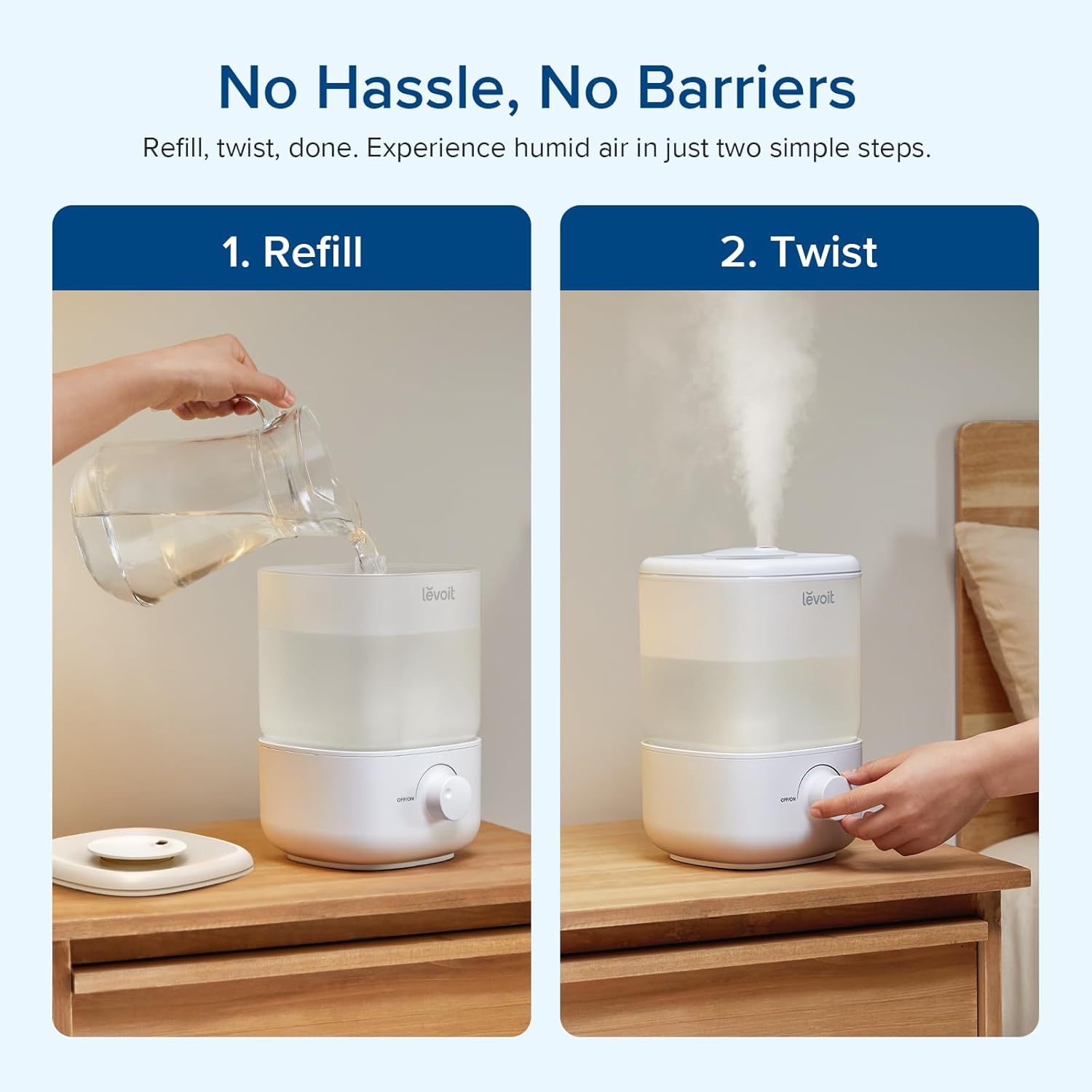 Detalle 2 de LEVOIT Humidifier for Bedroom 25H 💧
