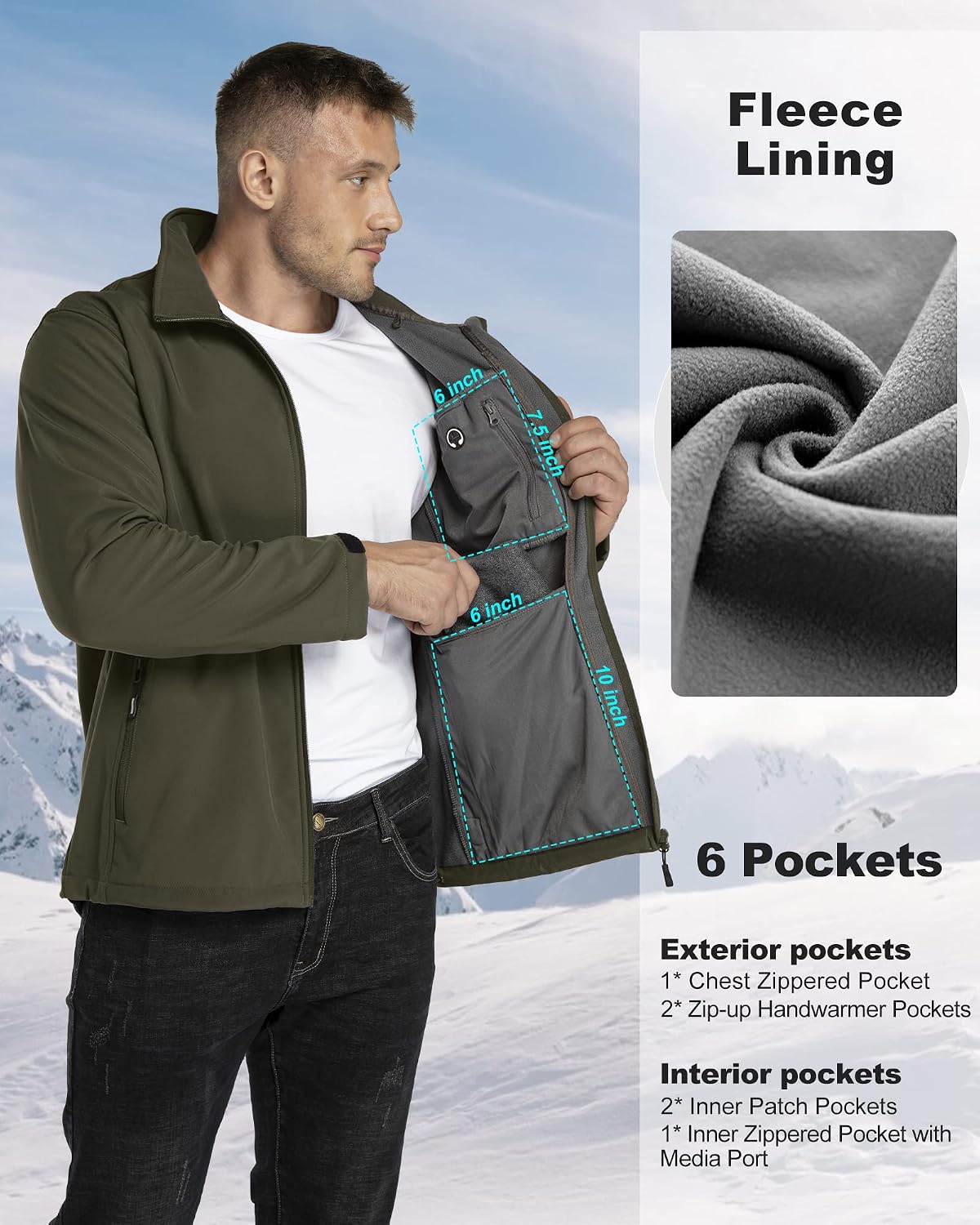 Detalle 2 de Softshelljacke Herren wasserdicht 33,000ft