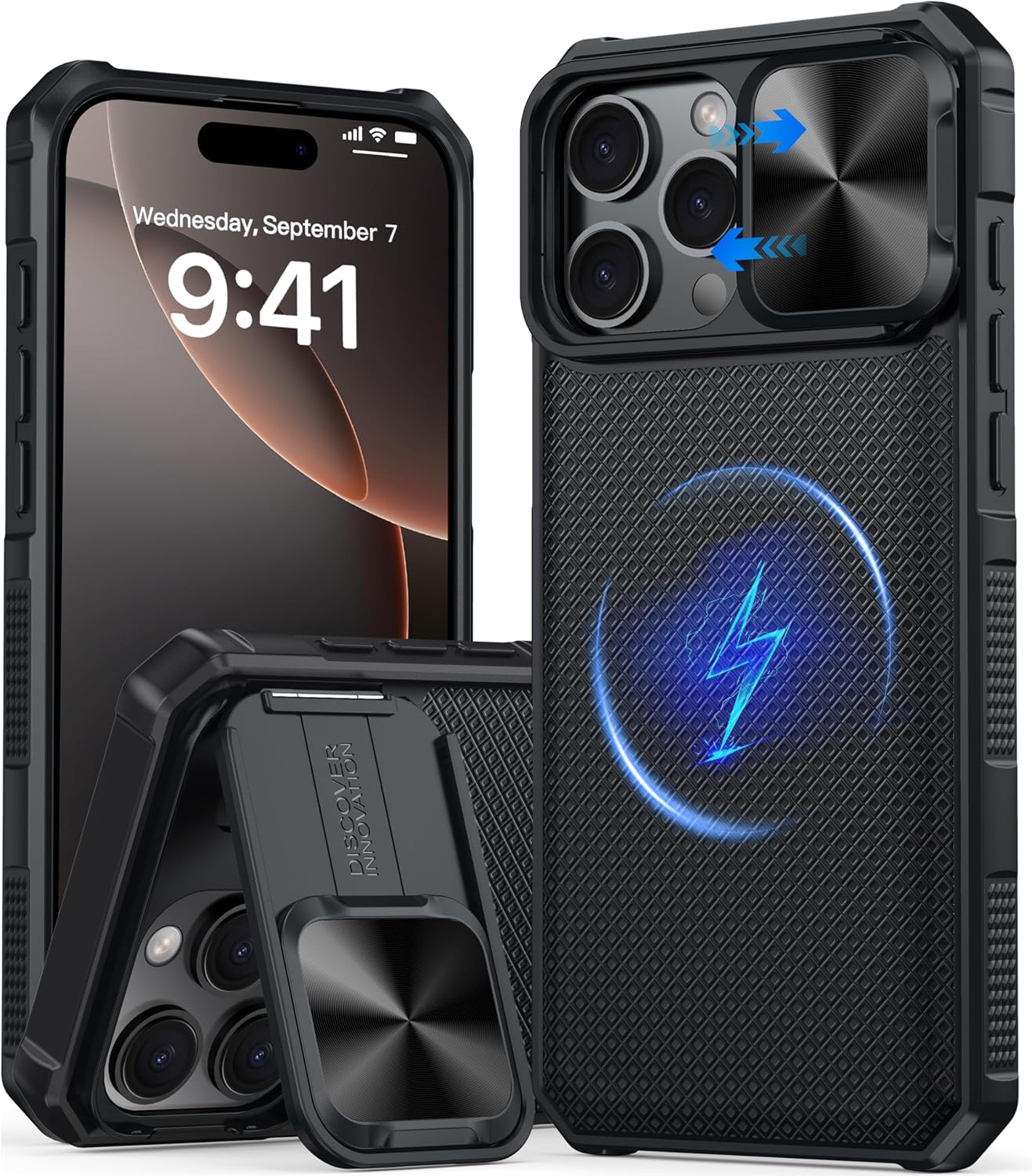 Detalle de GIVELOT iPhone 16 Pro Max Case with Slide Camera Cover and Kickstand