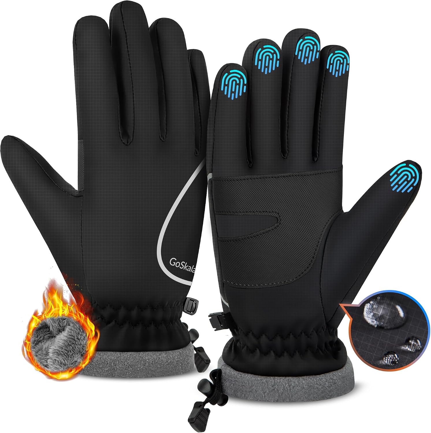Detalle de GoSkala Mens Thermal Gloves for Winter running