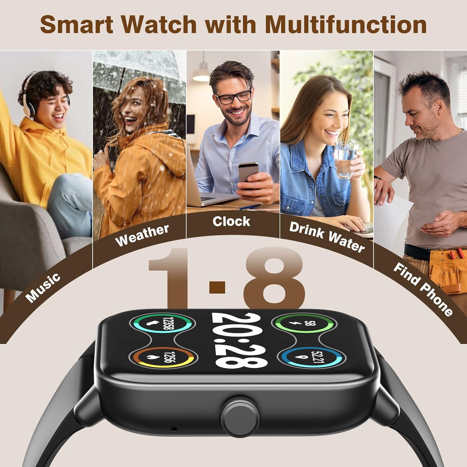 Thumbnail 5 de Smart Watch for Men Answer/Make call & Alexa 1.8"