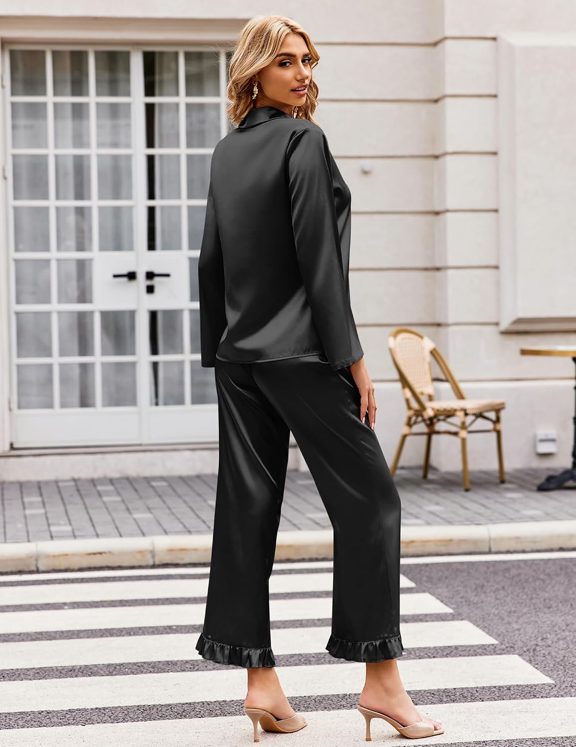 Detalle 1 de Ekouaer Satin Pajama Set