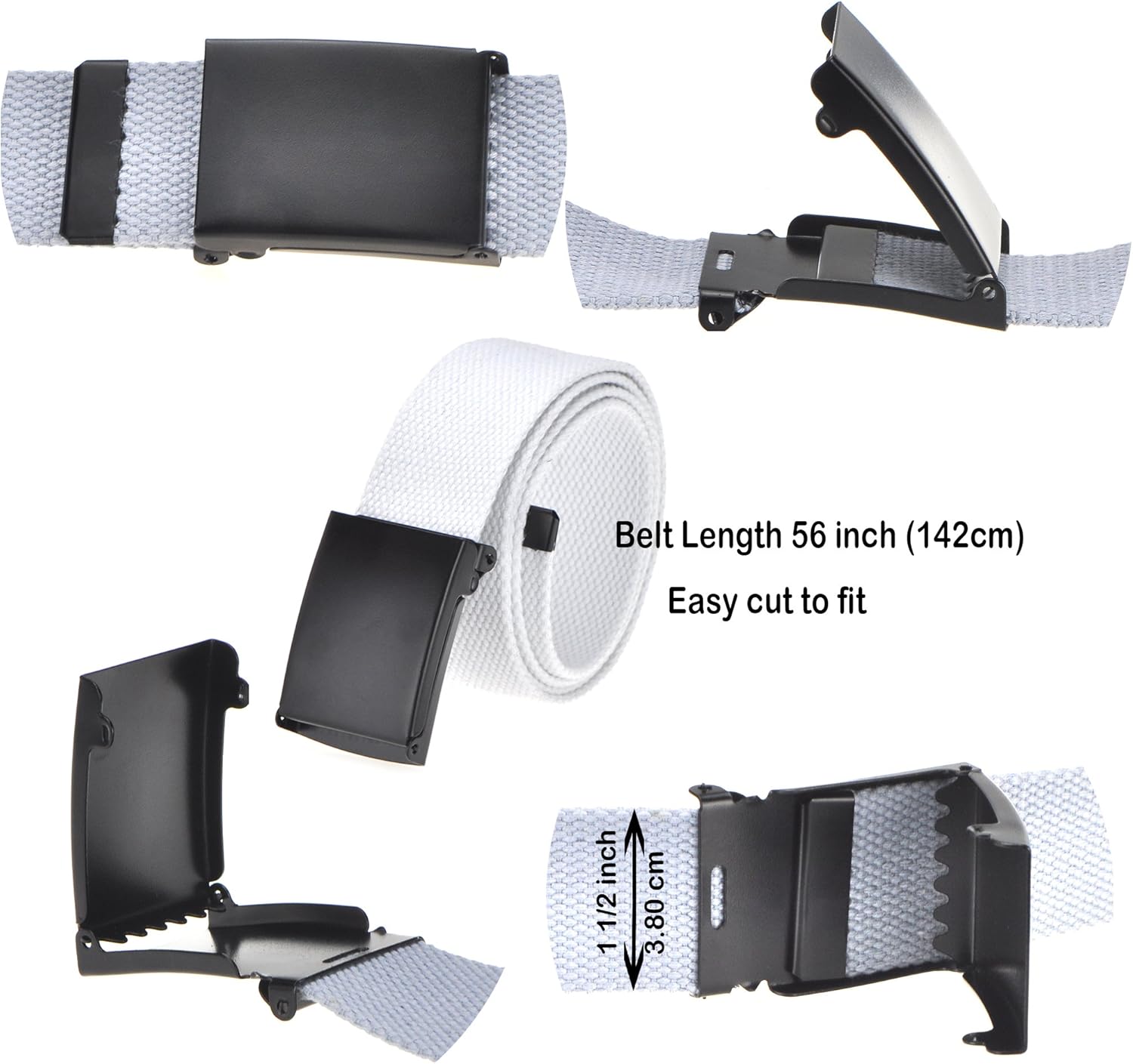 Thumbnail 1 de Mile High Life cut-to-fit canvas web belt (up to 52" / 56" length) with flip-top military buckle