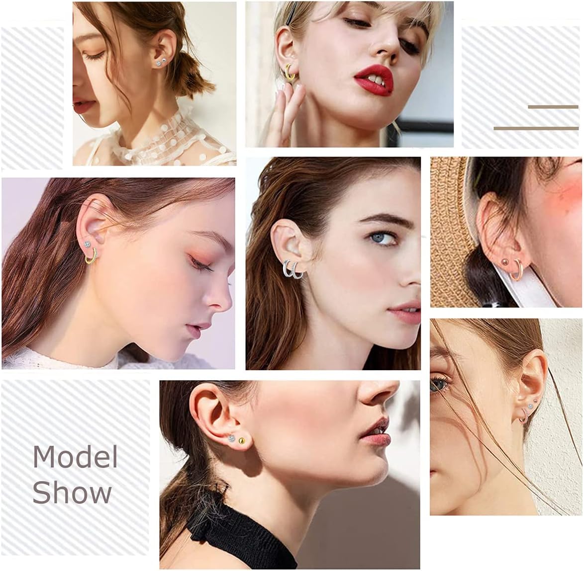Thumbnail 5 de wynn's 925 Sterling Silver Stud and Hoop Earrings Set (4 Pairs) – 4mm Studs + 12mm Hoops
