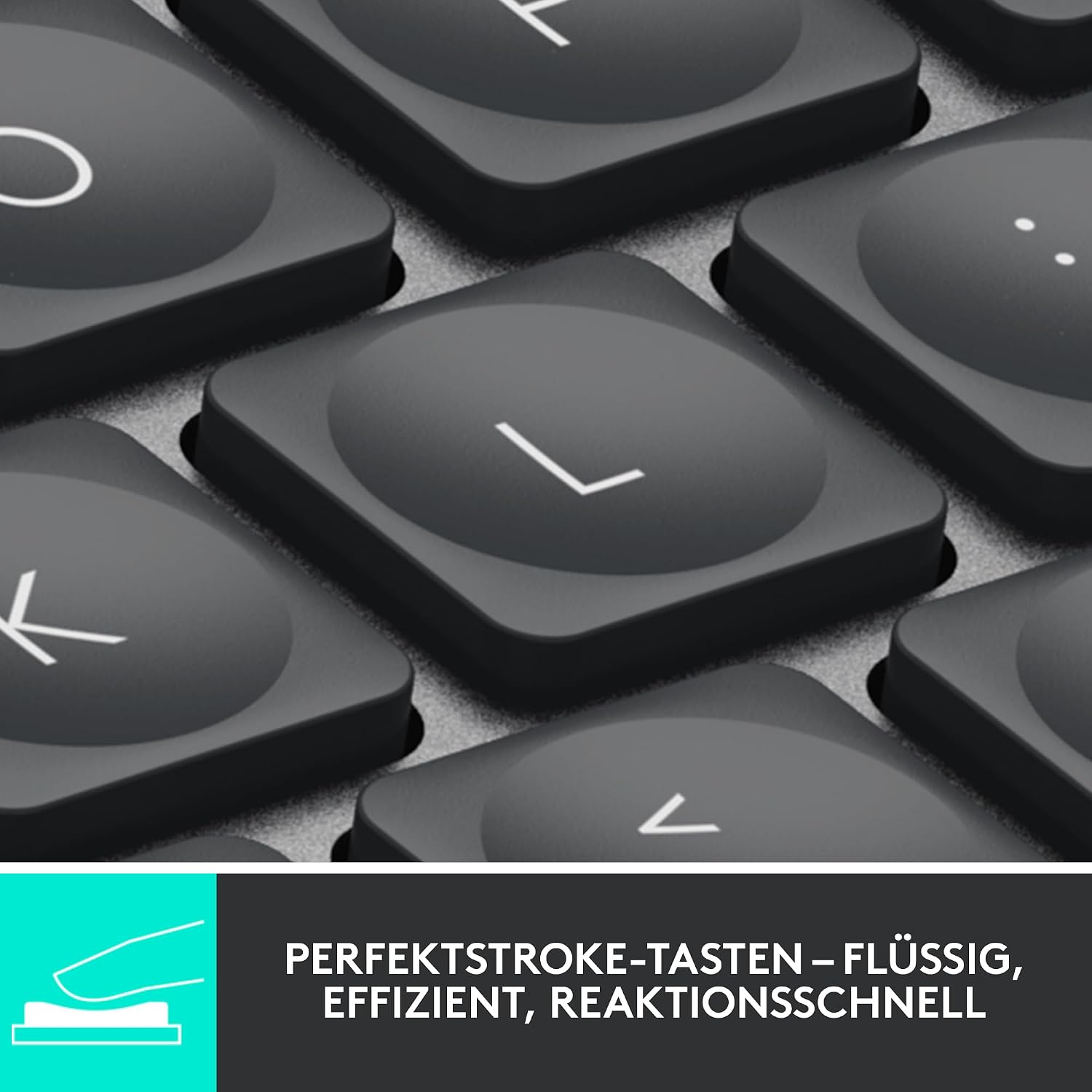 Detalle 2 de Logitech MX Keys Mini kabellose Tastatur (Bluetooth, Hintergrundbeleuchtung, USB-C) – dunkelgrau, kompakt