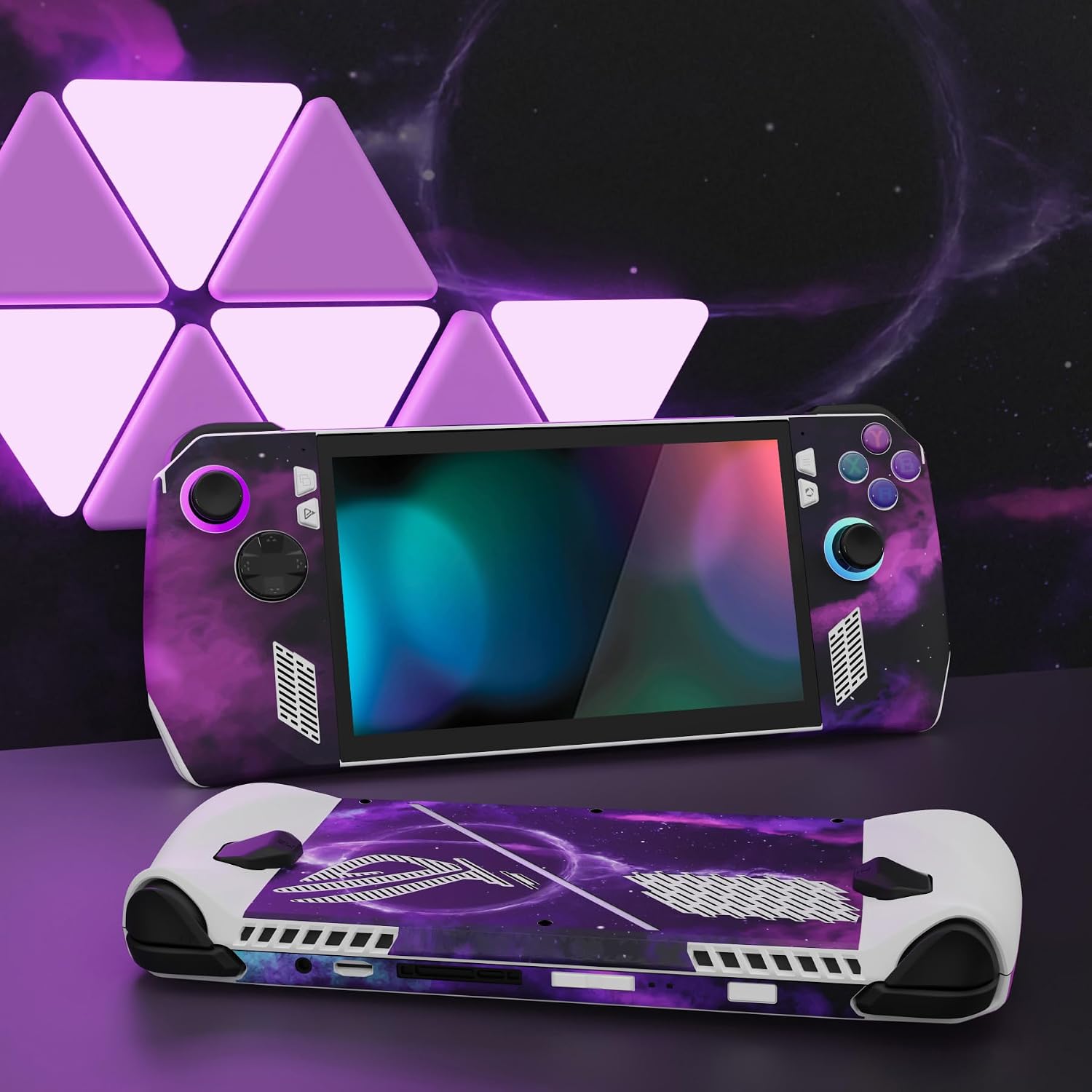 Detalle 2 de PlayVital 2 Set Protective Skin Decal for ROG Ally — Purple Deep Space