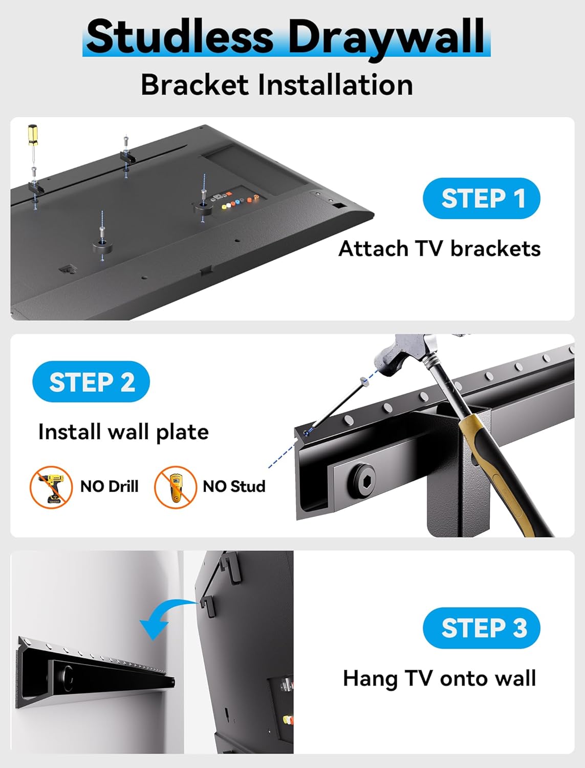 Thumbnail 2 de Aetubree No Drill TV Wall Mount for 32–75 inch TVs