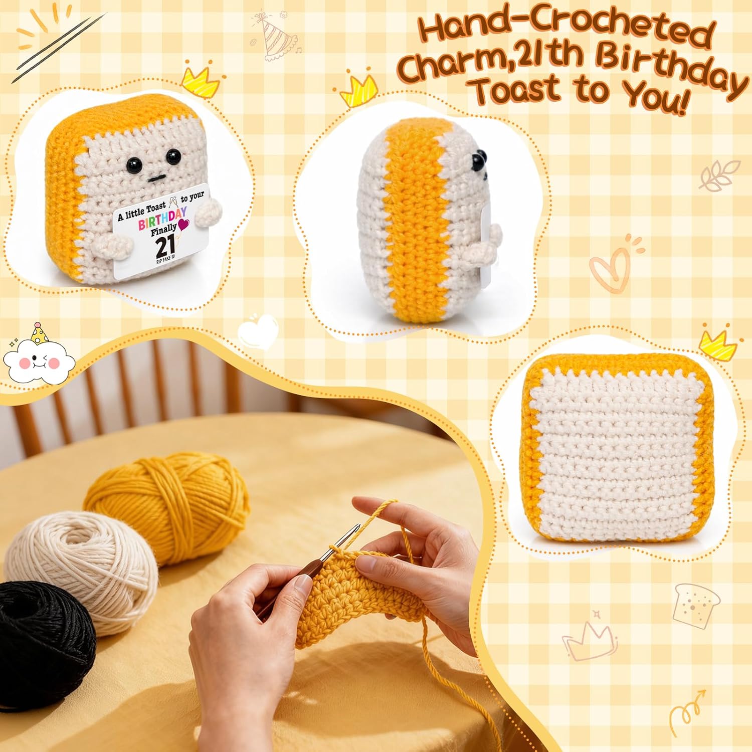 Detalle 2 de Ovrrcame Finally 21" Crochet Toast Keepsake 21