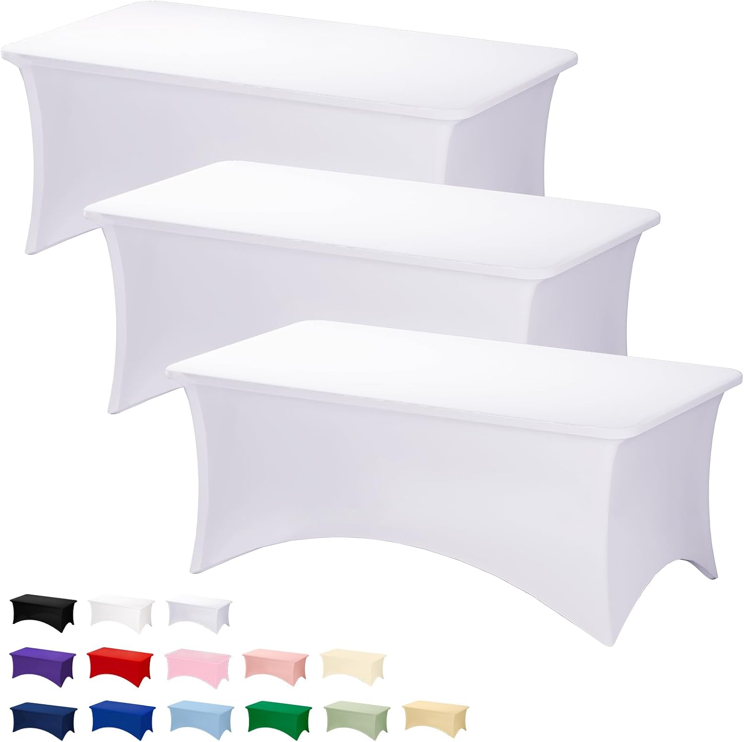 Detalle de Fixwal 3-Pack White Table Cloths 6FT