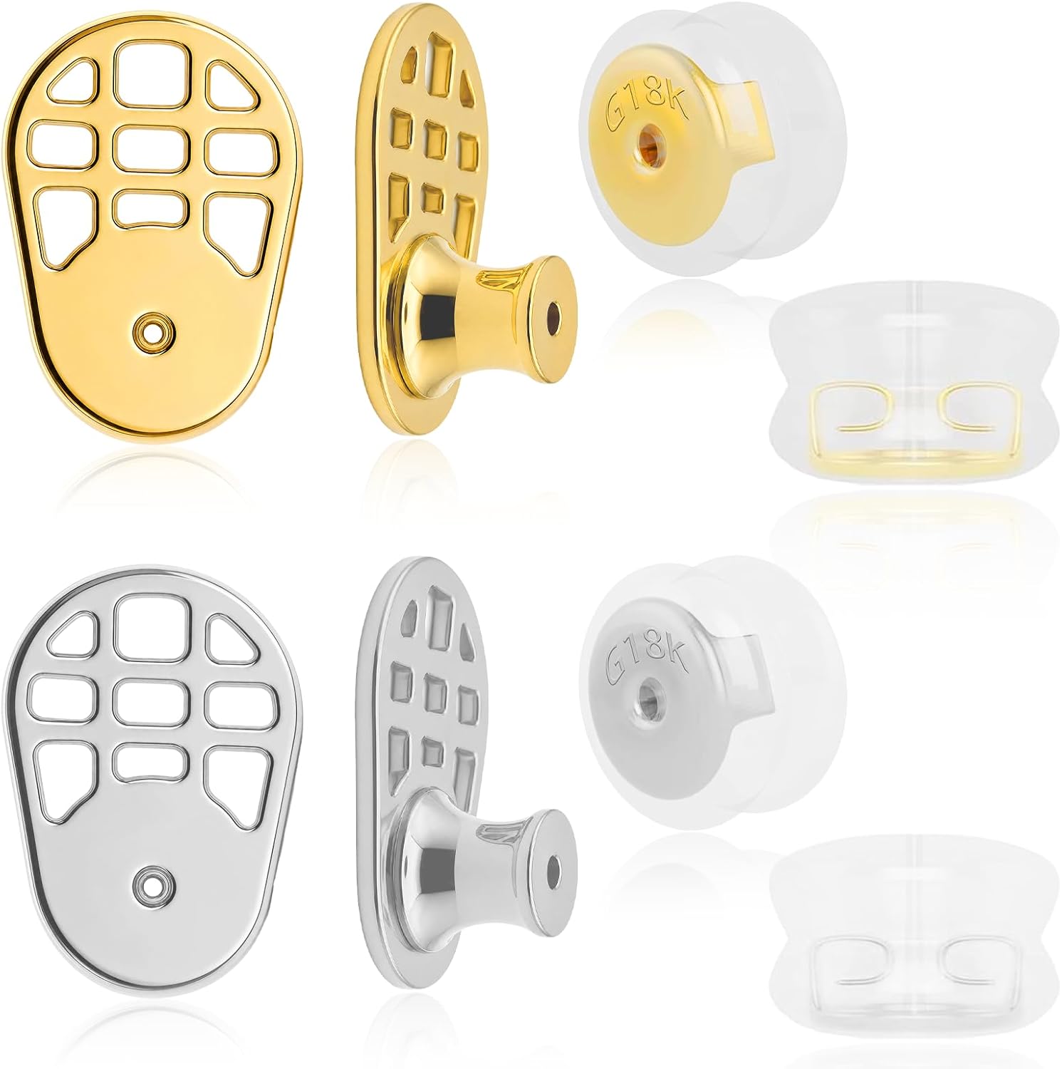 Detalle de JUNCHONG JC-earring backs for droopy ears-D01 Racquet-Shaped Earring Backs