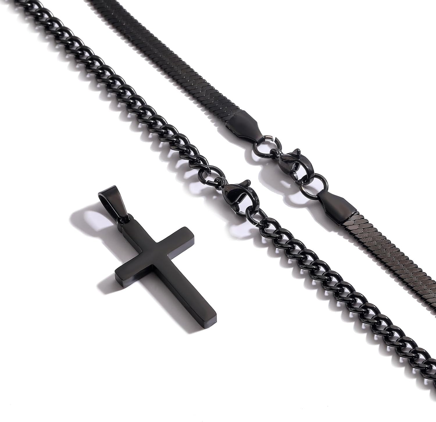 Detalle 2 de Esmoly Collar Cruz 18/20 Plata para hombre