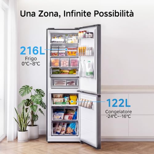 Detalle de Midea MERB345MGC46EU – Frigorifero combinato Total No Frost da 338 L