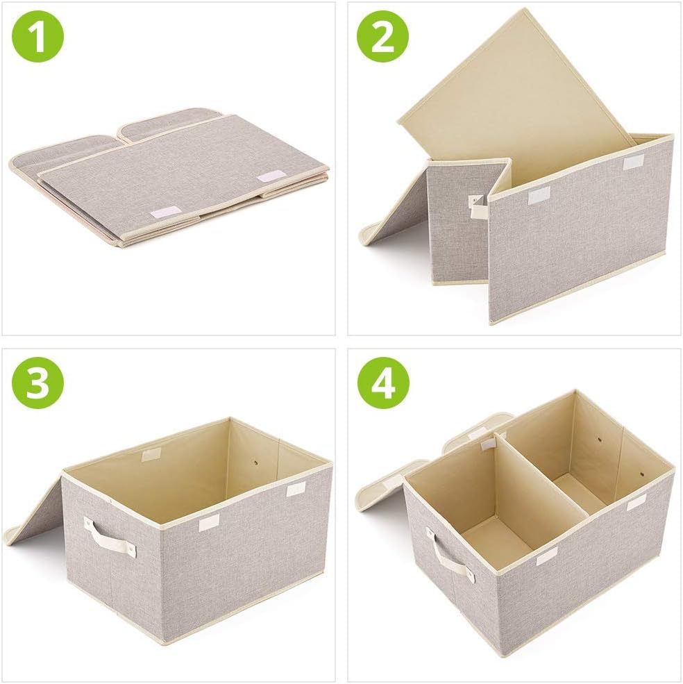 Thumbnail 4 de Morezi dog toy box basket storage with lid (bamboo grey) for home organisation