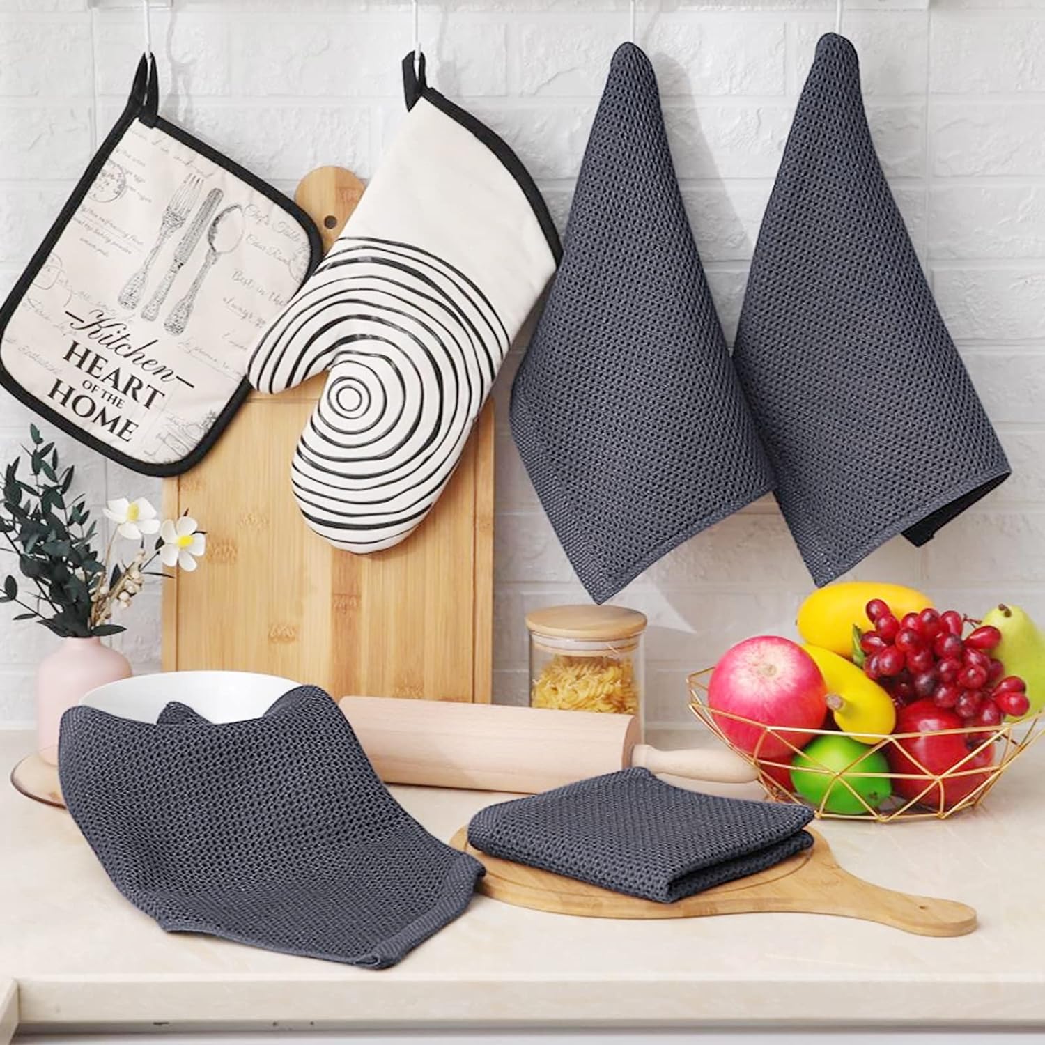 Thumbnail 5 de Homaxy Cotton Waffle Dish Cloths, 6-Pack ⚙