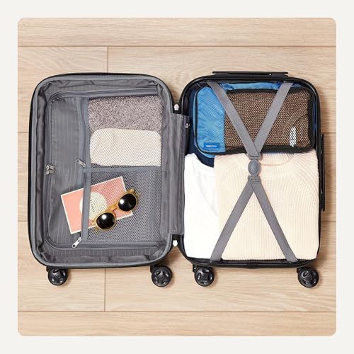 Detalle de Amazon Basics Valigia Rigida Media Espandibile ABS a 4 Ruote Doppie Girevoli – 65 L, Colore Arancione Bruciato