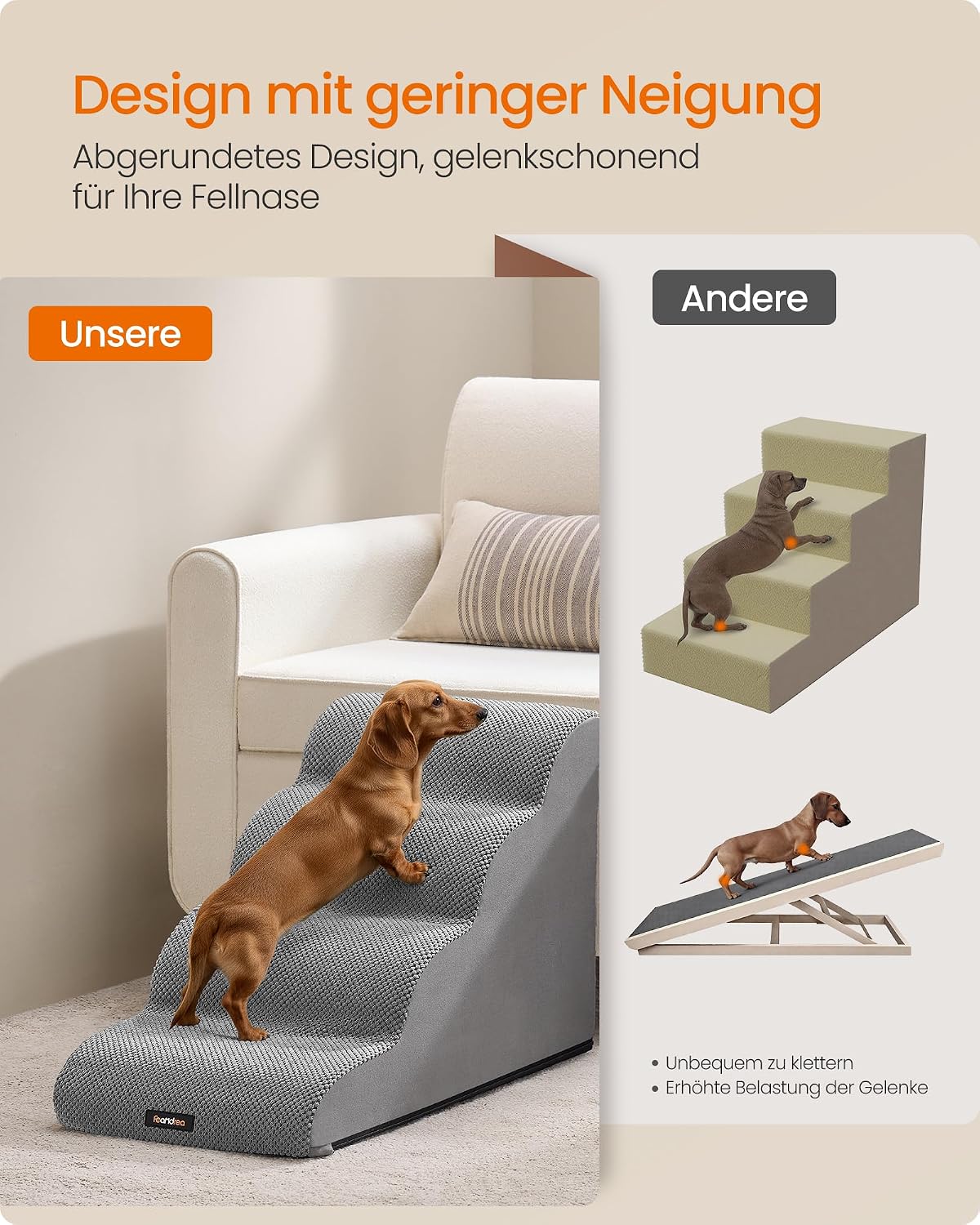 Detalle de Feandrea Hundetreppe mit 4 Stufen