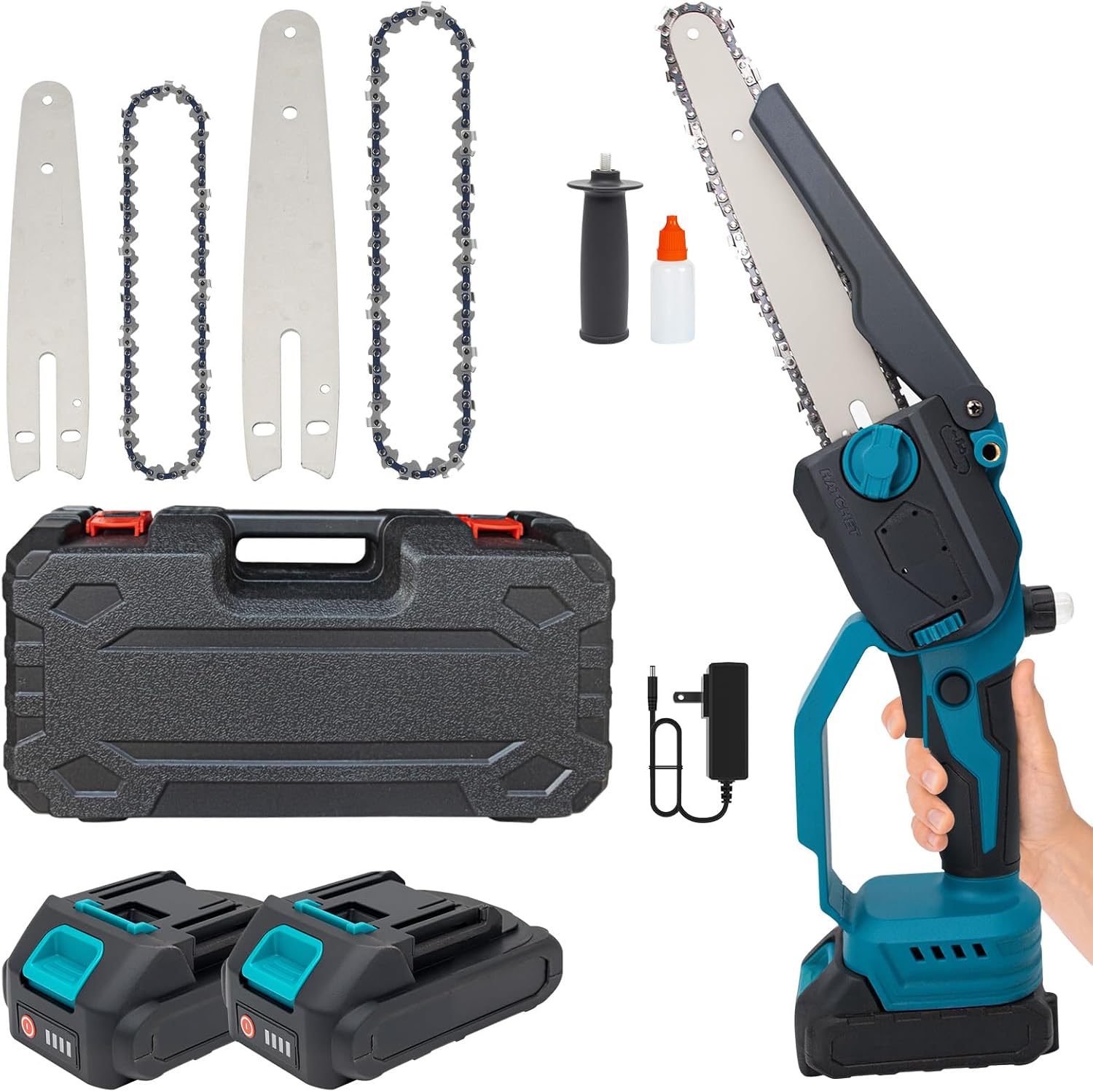 Detalle de Higoom 6-Inch Mini Chainsaw 2 Batteries
