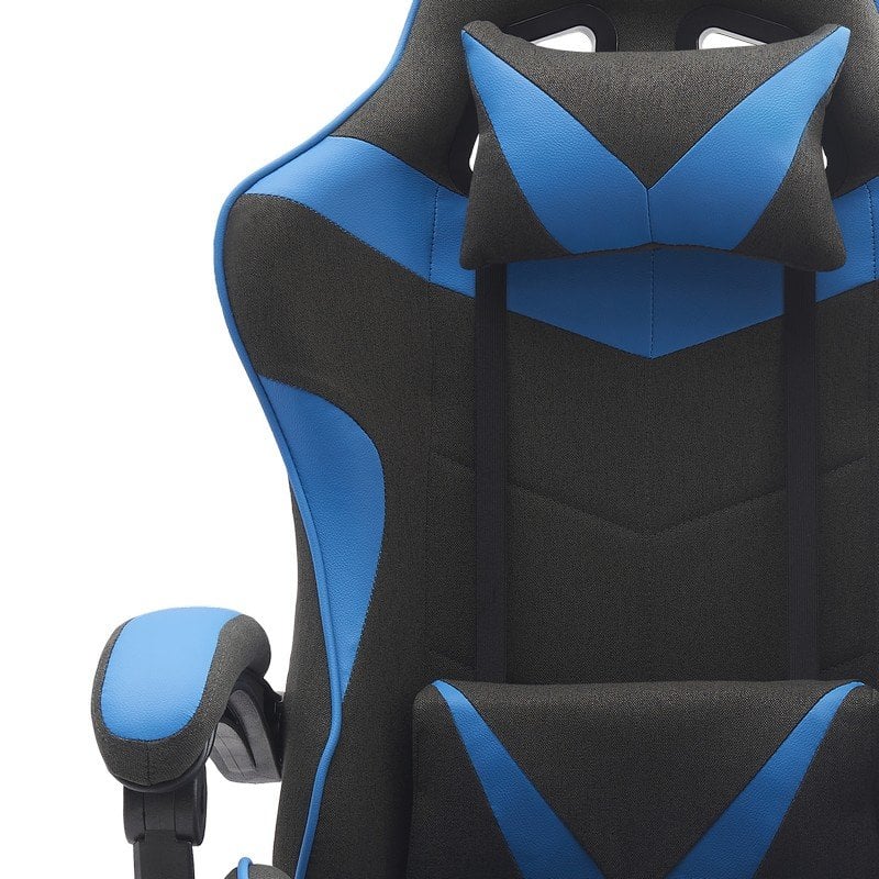 Thumbnail 1 de Tempest Shake: Silla Gaming con Reposapiés, masaje en zona lumbar y respaldo 135° (Negra/Azul, tela transpirable)