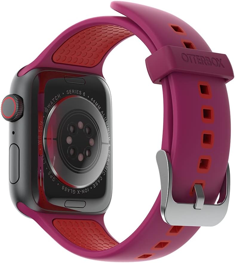 Detalle de OtterBox Bracelet de montre intelligent 42 mm Noir en silicone – Compatible Apple Watch Series 6, Galaxy Watch 4 et Versa 3