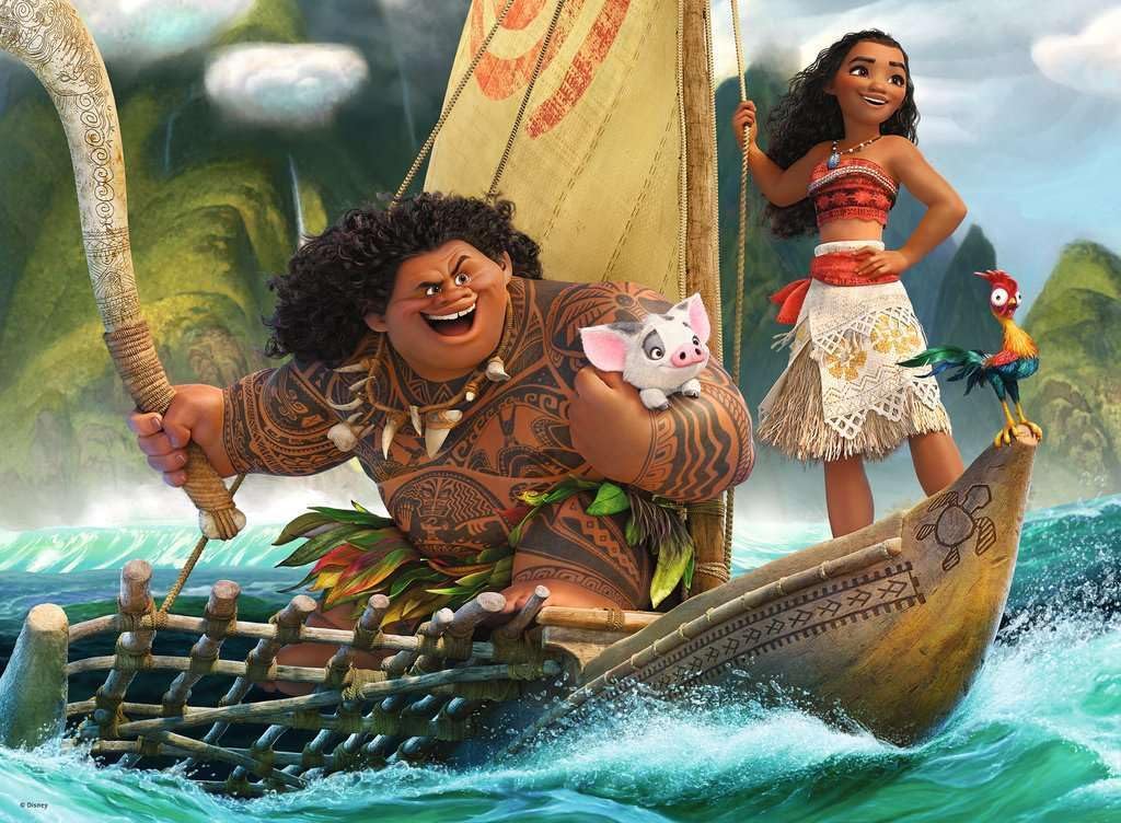 Detalle 2 de Ravensburger 10943 Disney Vaiana-kinderpuzzel, 100 XXL-stukjes, 49 x 36 cm