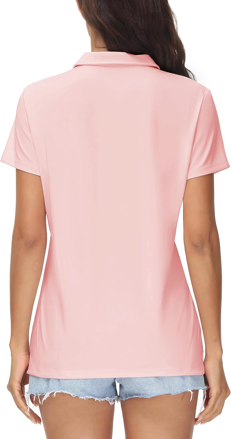 Detalle 2 de MAGCOMSEN Women's Polos Golf Shirts Short Sleeve UPF 50+ Collared Shirt Quick Dry Tennis Work Athletic Tops