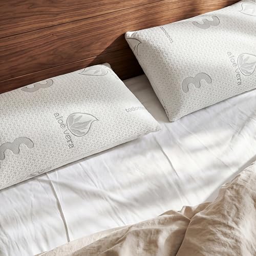 Thumbnail 1 de Todocama Almohada Viscoelástica Aloe Vera (Pack 2 x 70 cm) – firmeza media-alta para cervicales
