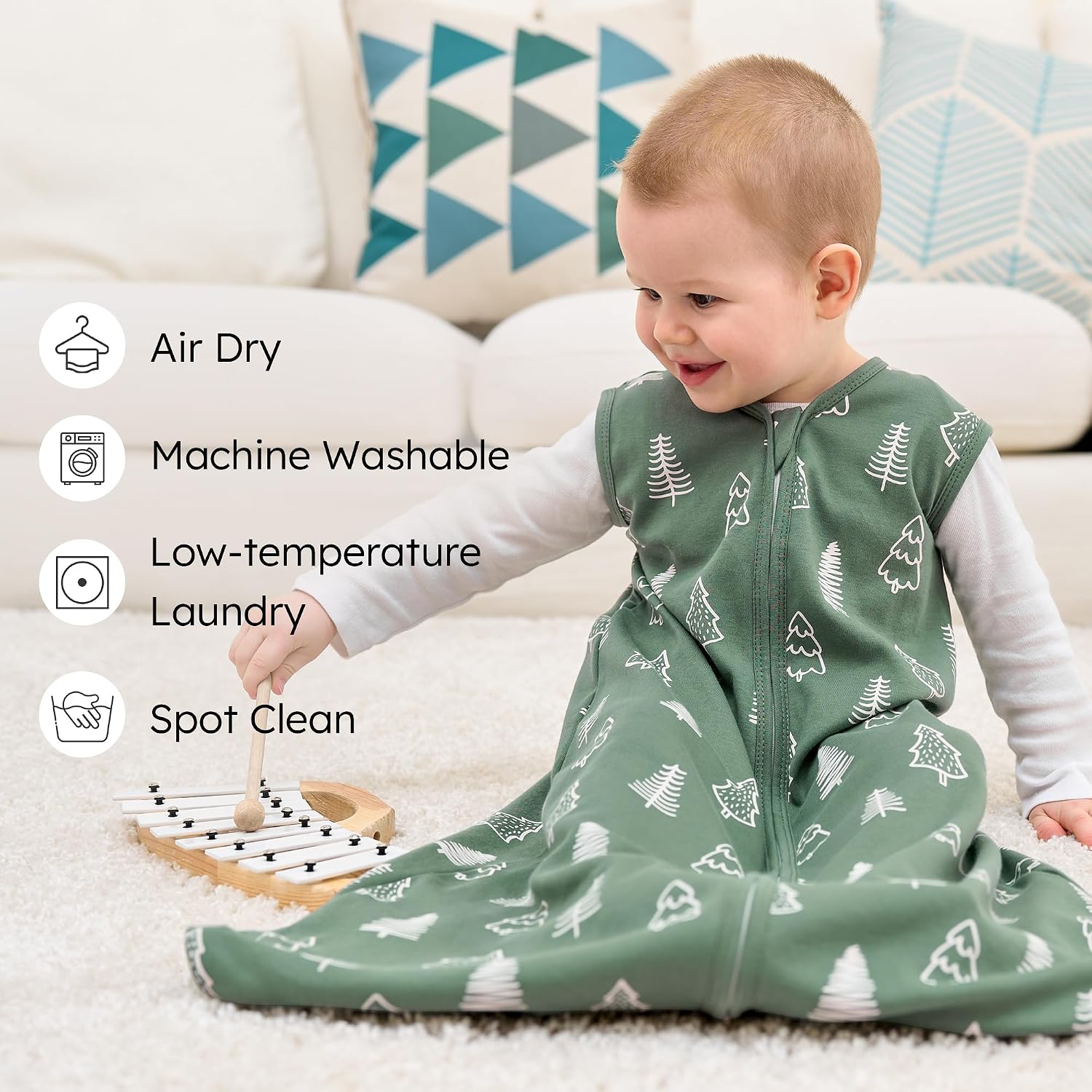Thumbnail 4 de FIEMOL Baby Sleeping Bag 0-6 Months 0.5 Tog – Cotton Sleep Sack (3 Pack) for Newborns 58-66cm, Brown Lion