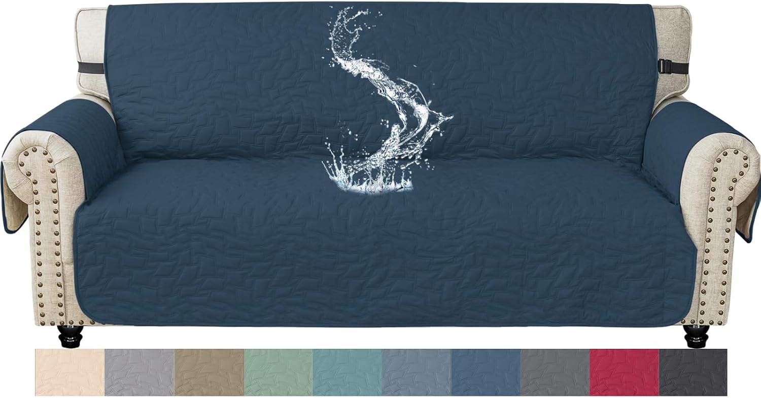 Detalle de Ystyle Copridivano 3 posti con braccioli blu Berlino, impermeabile trapuntato antiscivolo antigraffio