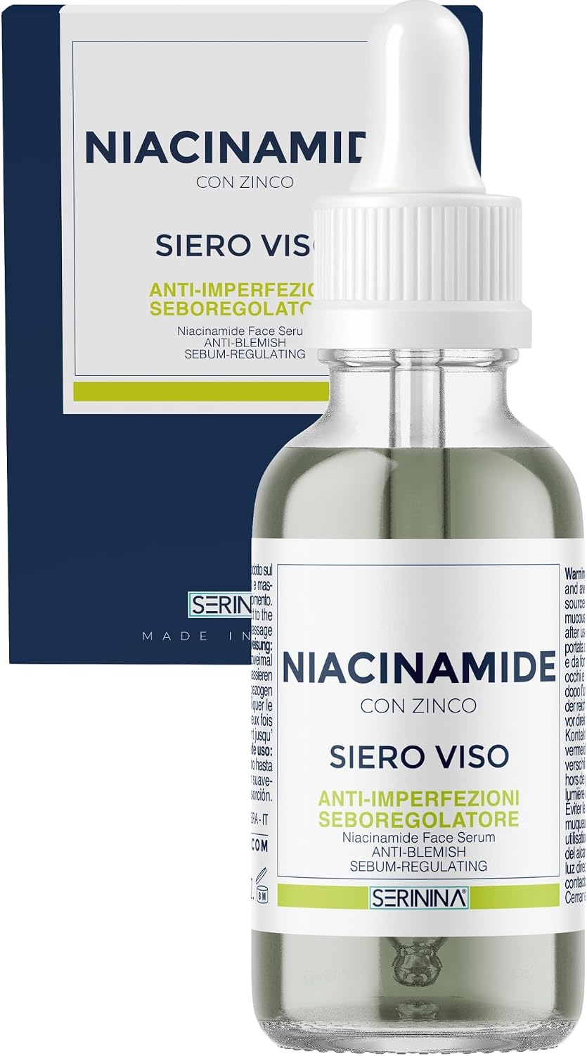 Detalle de SERININA Siero Viso Niacinamide e Zinco | Glass Skin Ritual – Made in Italy, 30ml