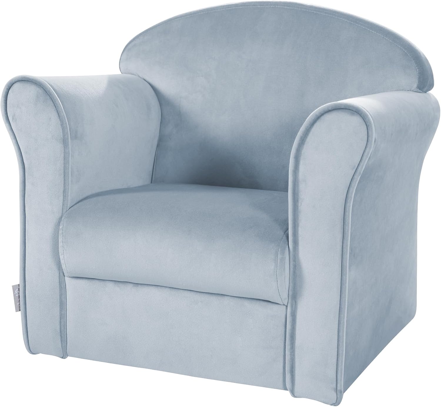 Detalle de roba Lil Sofa barnfåtölj med armstöd i ljusblå sammet, sitthöjd 22 cm