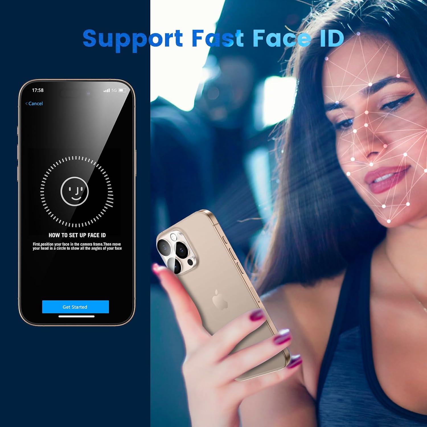 Thumbnail 6 de HWeggo 2+2Pack Privacy Screen Protector with Camera Lens Protectors for iPhone 16 Pro Max