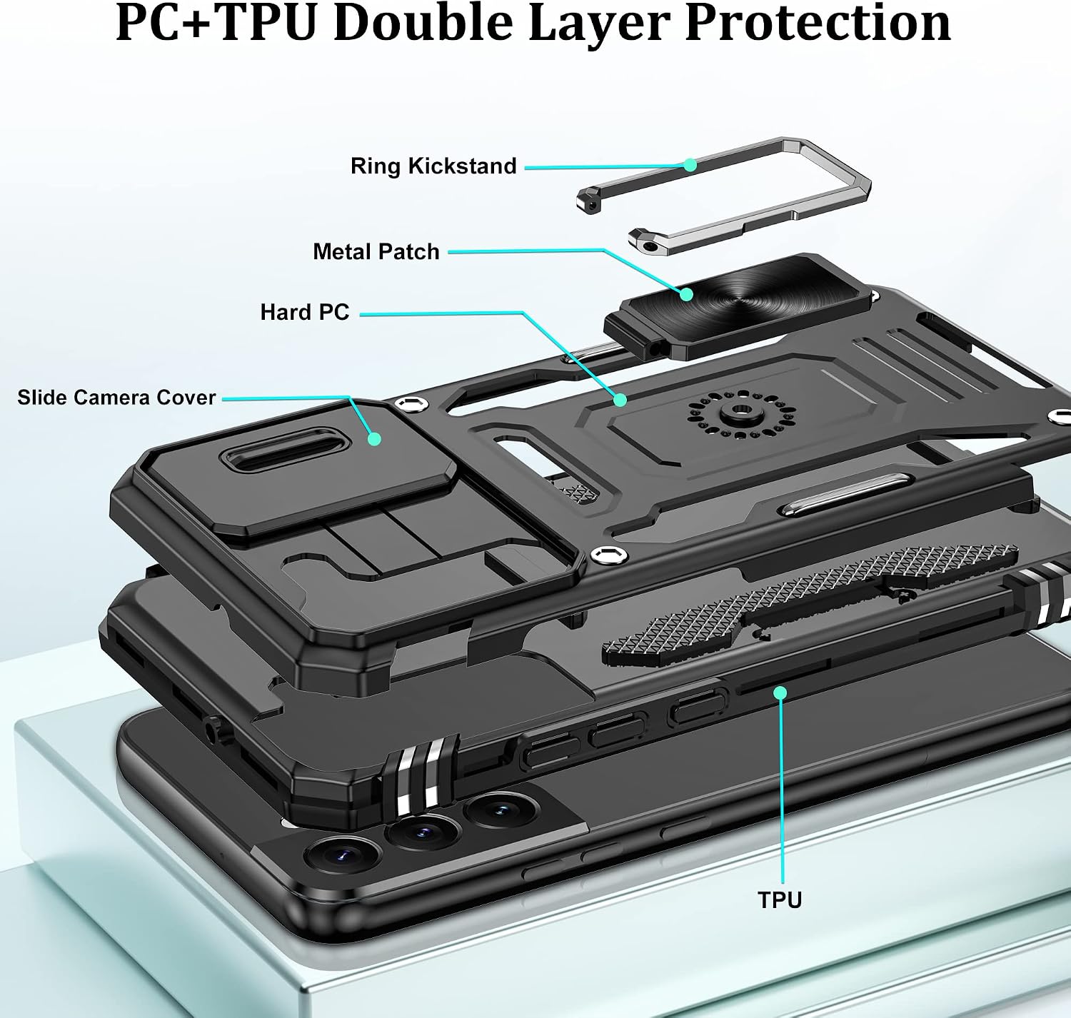 Detalle de Samsung S22 Plus case with ring kickstand
