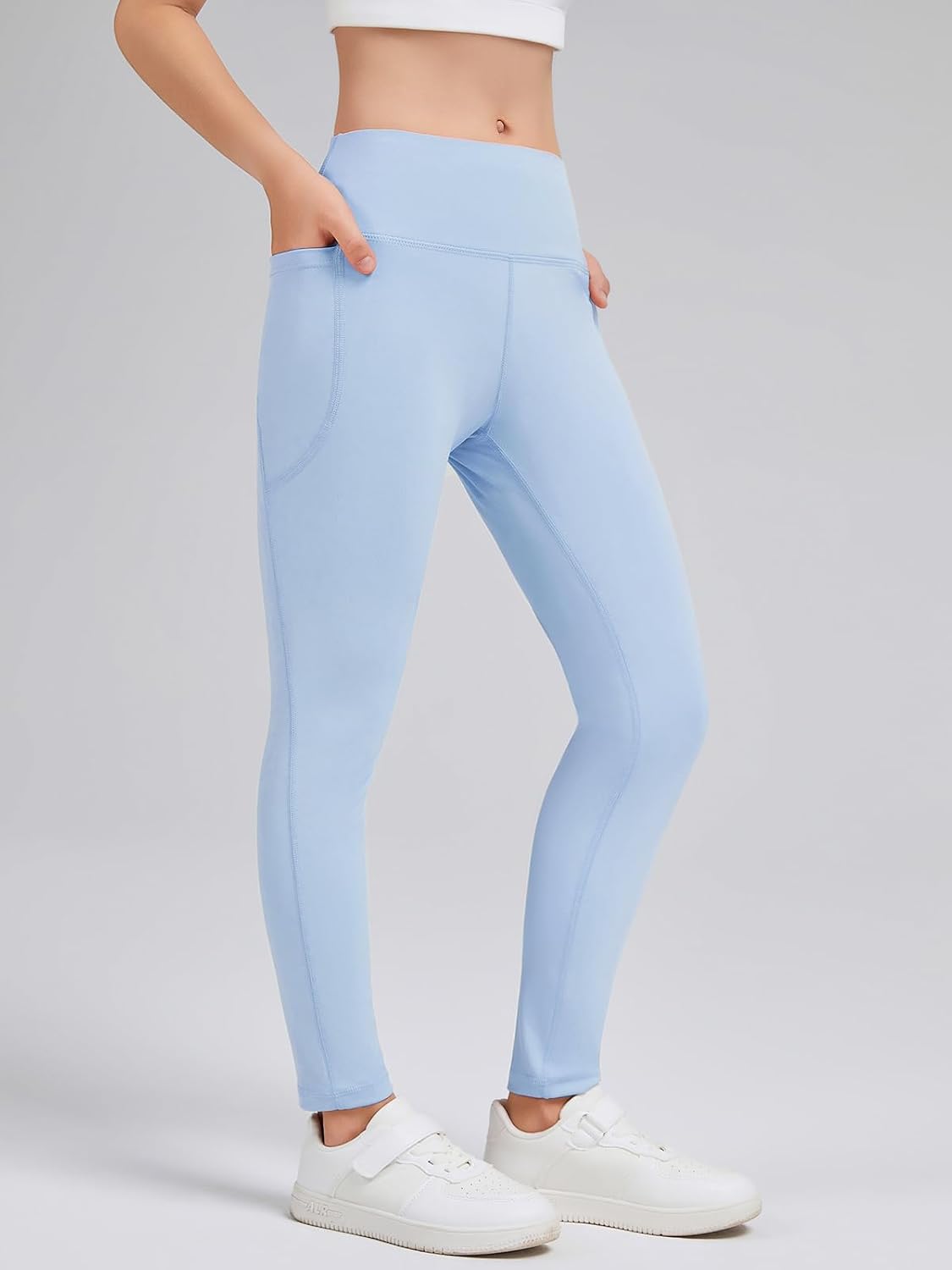 Detalle 2 de Mexholin 4-Pack Girls’ Leggings with Pockets, High-Waisted Stretch